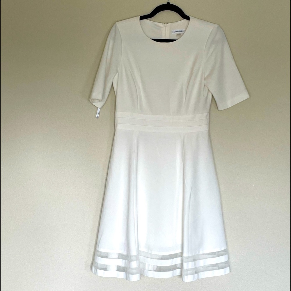 White fit and flare dress
